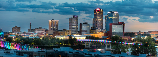 Little Rock CVBrCityscapes of downtown and bridges at dusk and dawn.