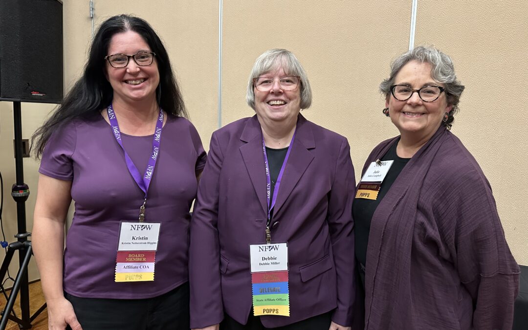 New NFPW Secretary Kristin Netterstrom Higgins and President Debbie Miller are pictured with Immediate Past President Julie Campbell at the NFPW National Conference in Golden, Colorado.